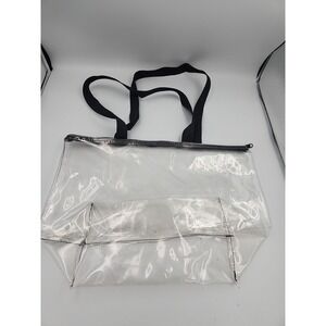 Clear Tote Bag Plastic Transparent Purse Handbag Zipper Security Event Stadium..